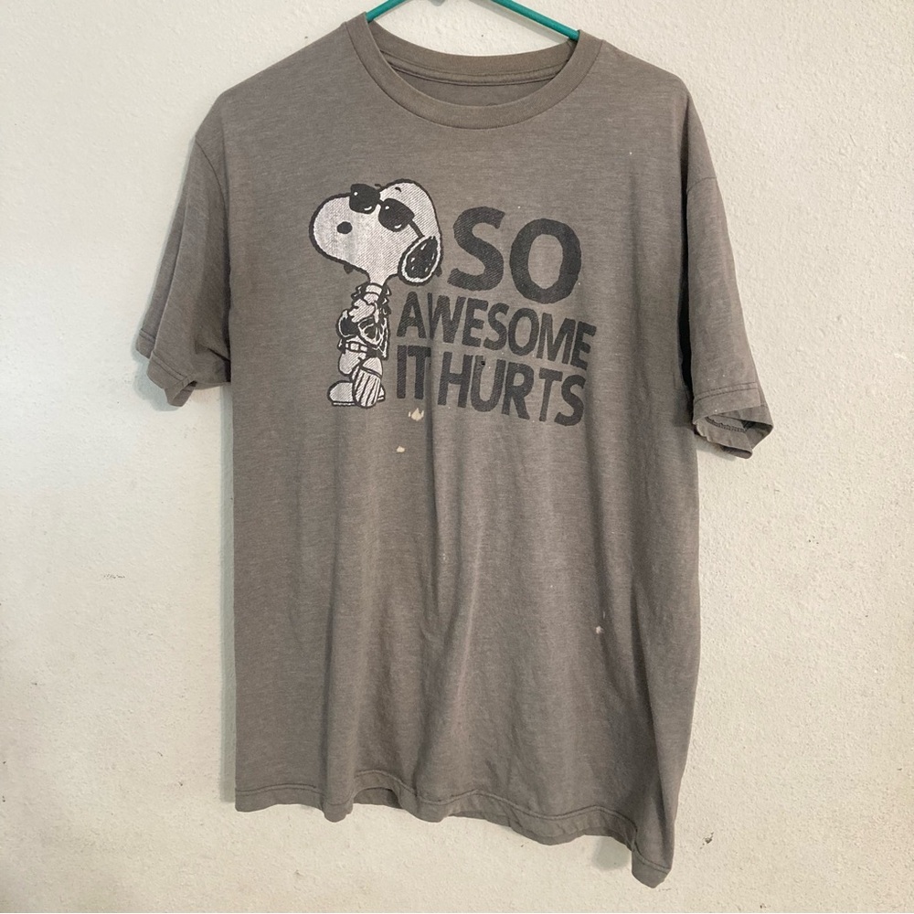 Peanuts Snoopy Logo Tee - Light Gray